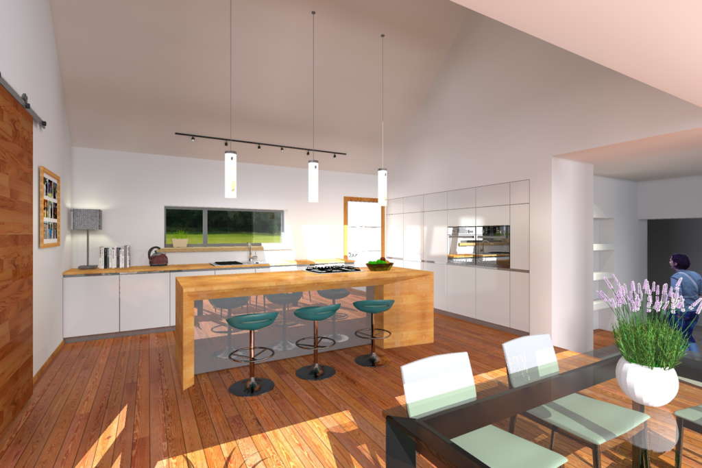 Rural retreat kitchen render