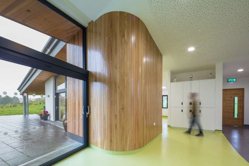 Errigal Truagh View from day room towards courtyard and utility spaces