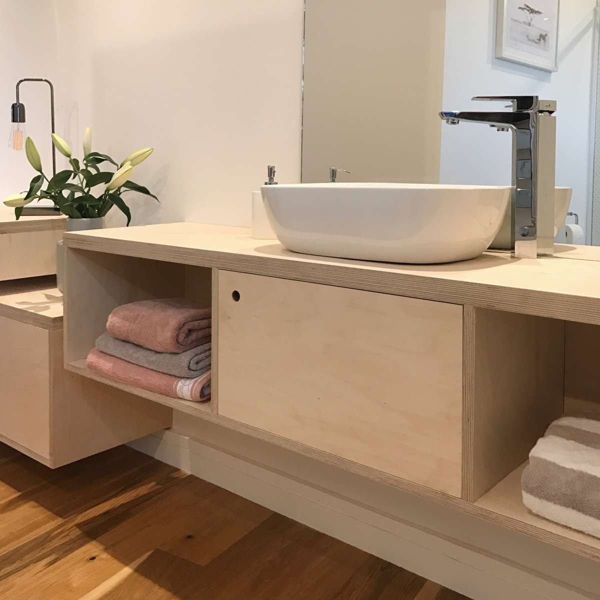 Bathroom furniture completed on site